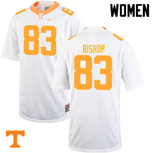 Women #83 BJ Bishop Tennessee Volunteers College Football Jerseys-White - Click Image to Close